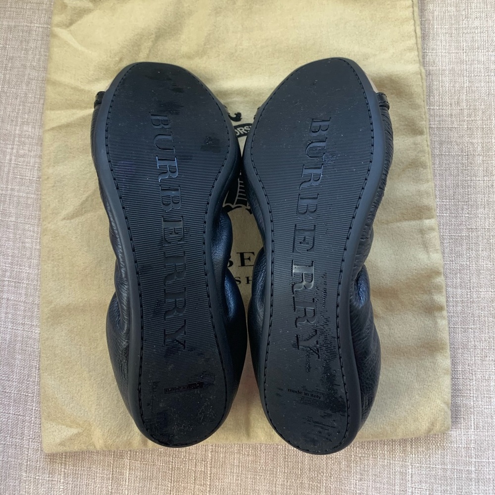 Burberry Horseferry Check Leather Ballerina Flats - Picture 7 of 8